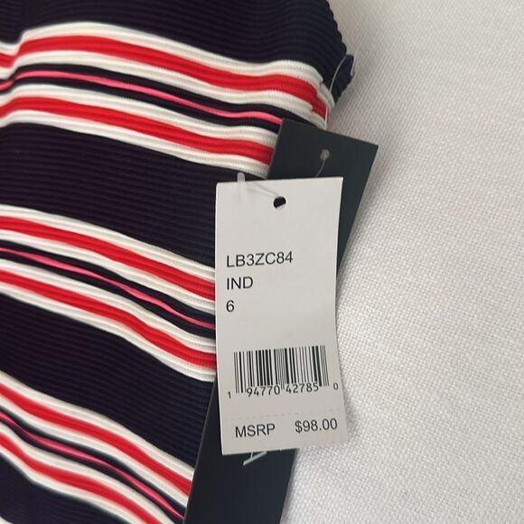 La Blanca Sailor Stripe Over-The-Shoulder Lace-Up Tankini set - Picture 6 of 6